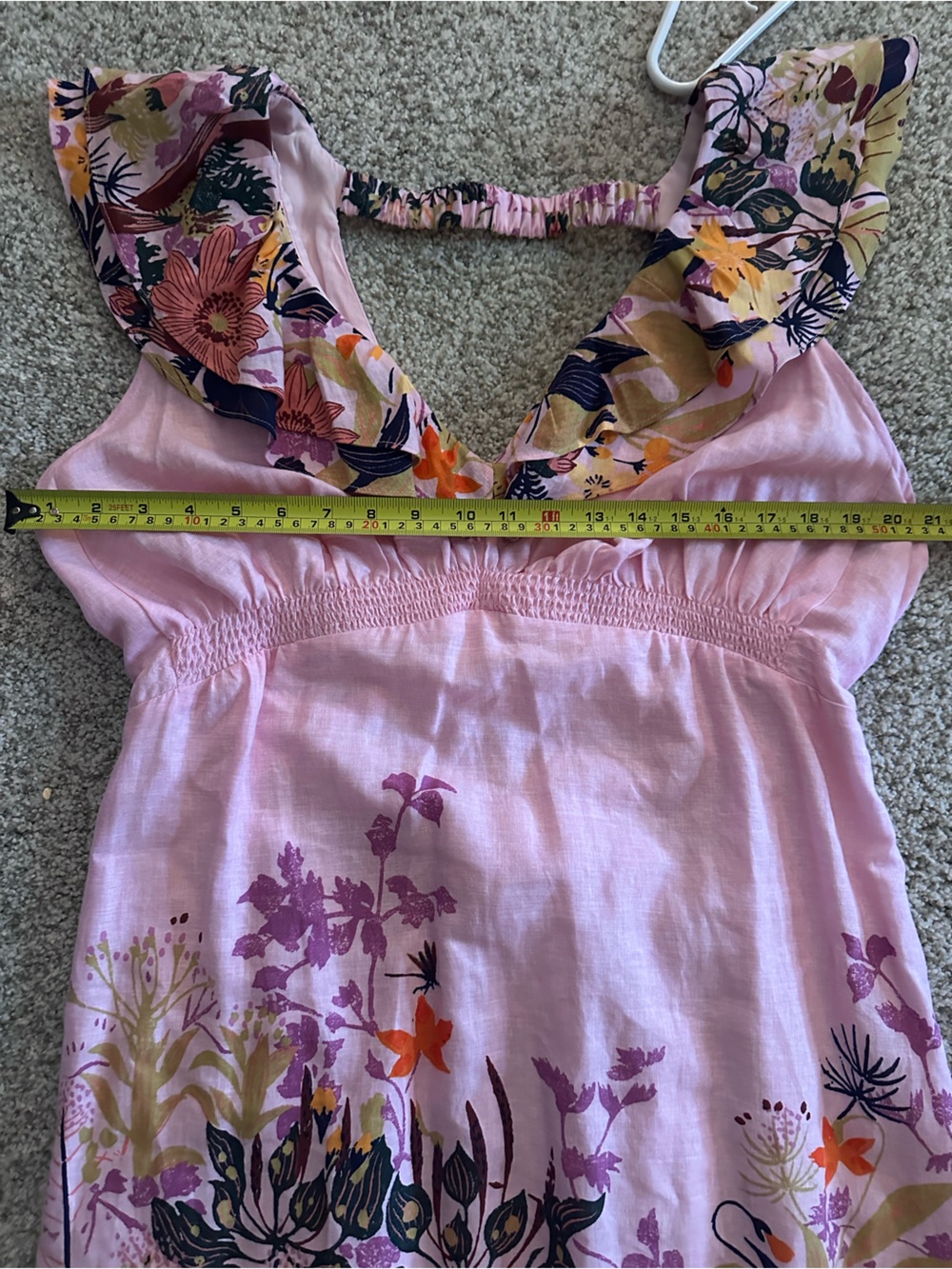 Anthropologie V-neck ruffle midi dress in purple size XL - Picture 8 of 11